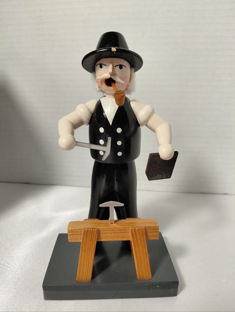 German Erzgebirge Wooden Rauchermann (Smoking Man) Incense Burner.